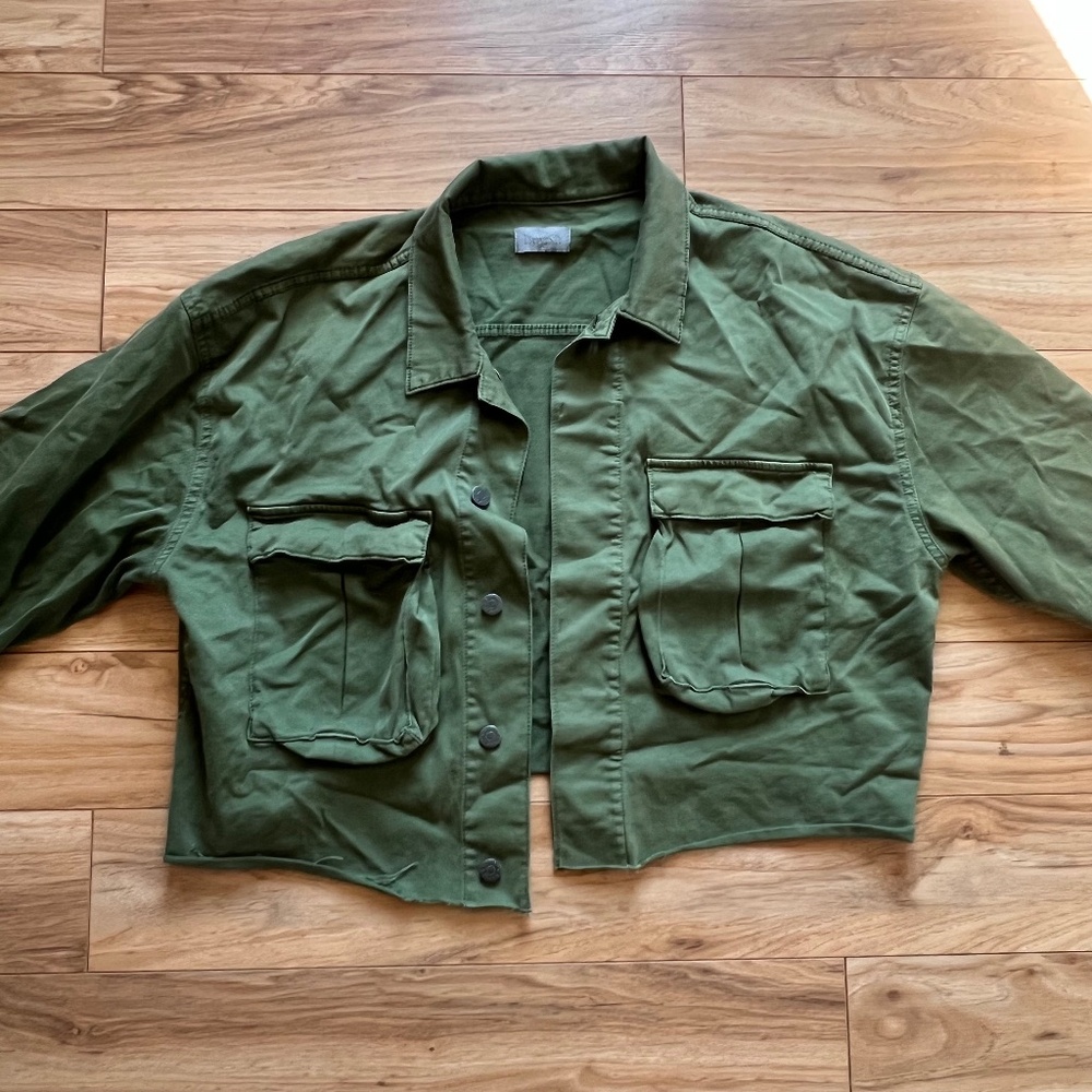 BOYISH Camden green cropped utility jacket